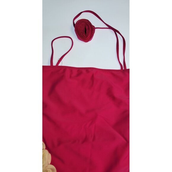 SAME LOS ANGELES One Piece Swimsuit Womens Fiusha Sz Small Flower in The Throat - Picture 4 of 11